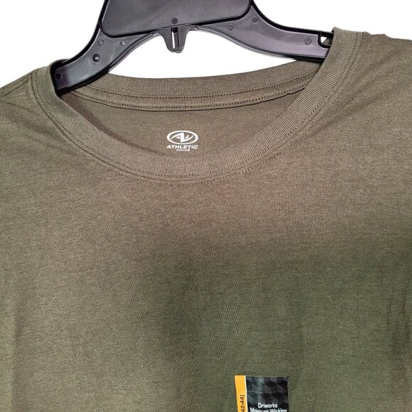 Athletic Works Men's Short Sleeve Smoky Olive Tri-Blend Tee L (42-44) - Picture 3 of 9